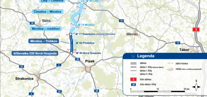 Posledních 32 kilometrů dálnice D4 se začne stavět až v roce 2019. Stavbu brzdí i výkupy kilometrů pozemků do Mirotic 