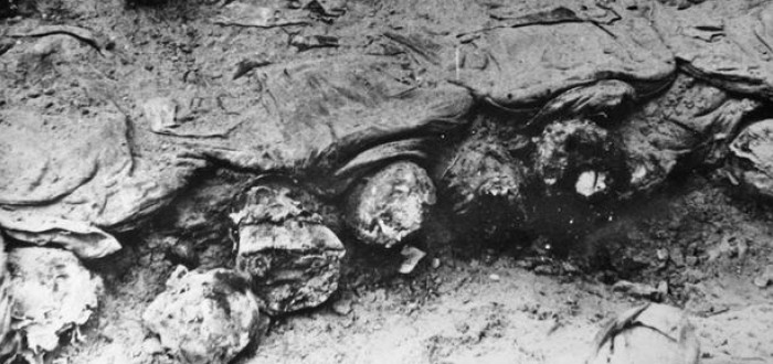 Exhumace ostatků zavražděných polských zajatců v Katyni