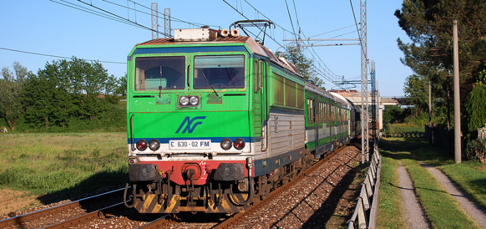 V elegantním zeleno-šedém nátěru jezdily české lokomotivy ze Škody Plzeň v okolí italského Milána