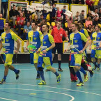 Králův Dvůr (ve žlutém) v úvodním utkání play-off udolal Liberec 5:4