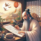 Konfucius sestavuje Knihu písní