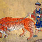 Mongolský vládce s tygrem na řetězu