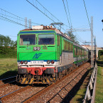 V elegantním zeleno-šedém nátěru jezdily české lokomotivy ze Škody Plzeň v okolí italského Milána