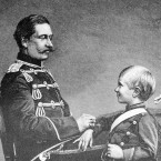 Vilém II. se svým prvorozeným synem. Sám si ale v dětství prožl hodně problémů